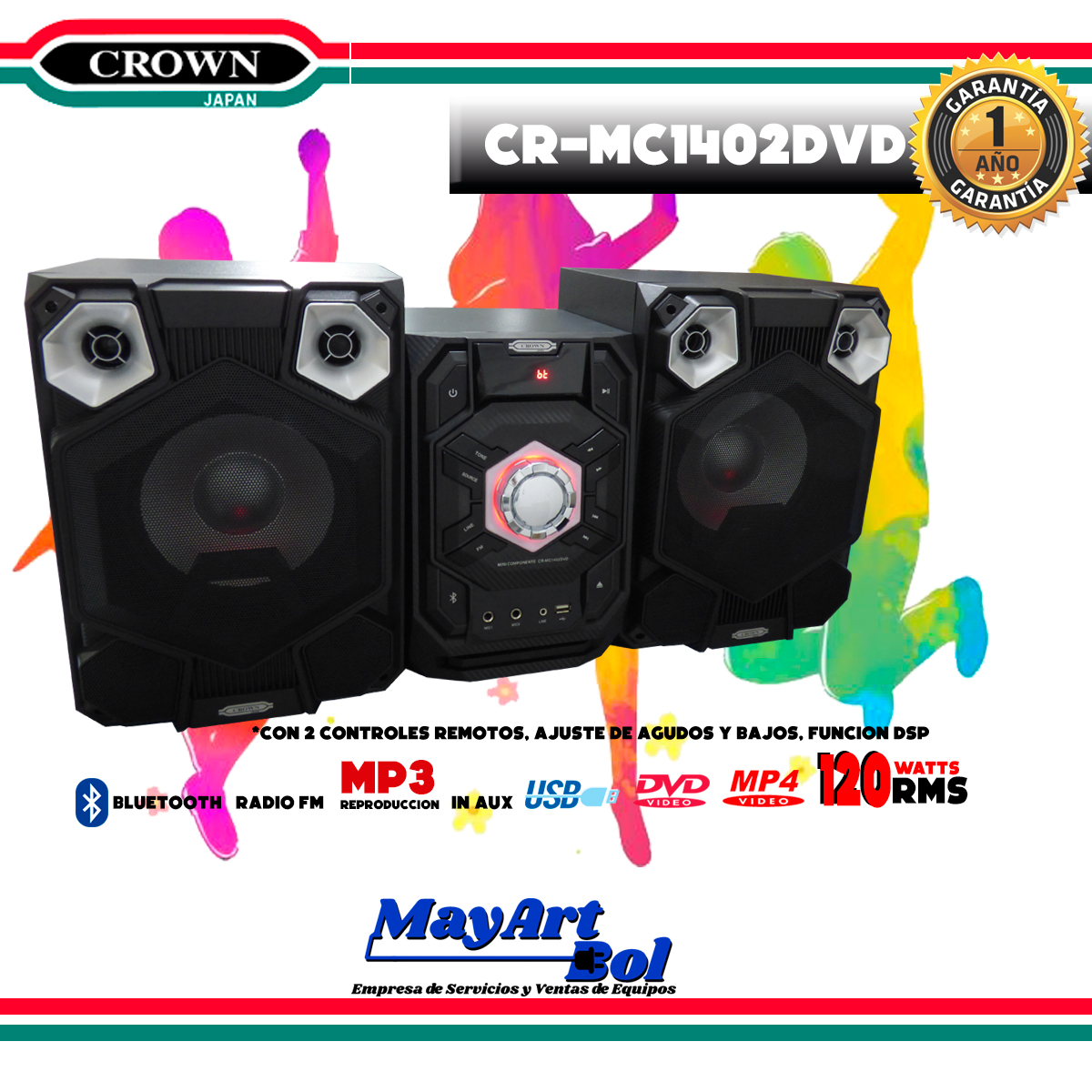 Equipo de Audio Crown CR-MC1402DVD