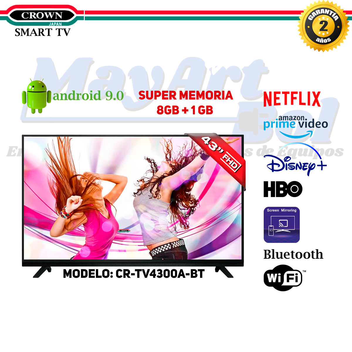 Televisor Android Crown CR-TV4300A-BT