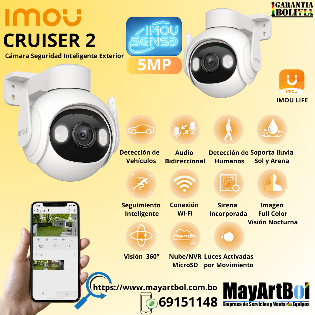 IMOU CRUISER 2, Cámara Wi-Fi inteligente para Exterior